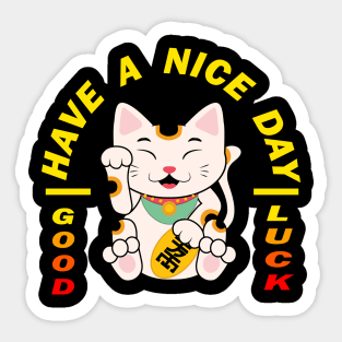 GOOD LUCK CAT Sticker